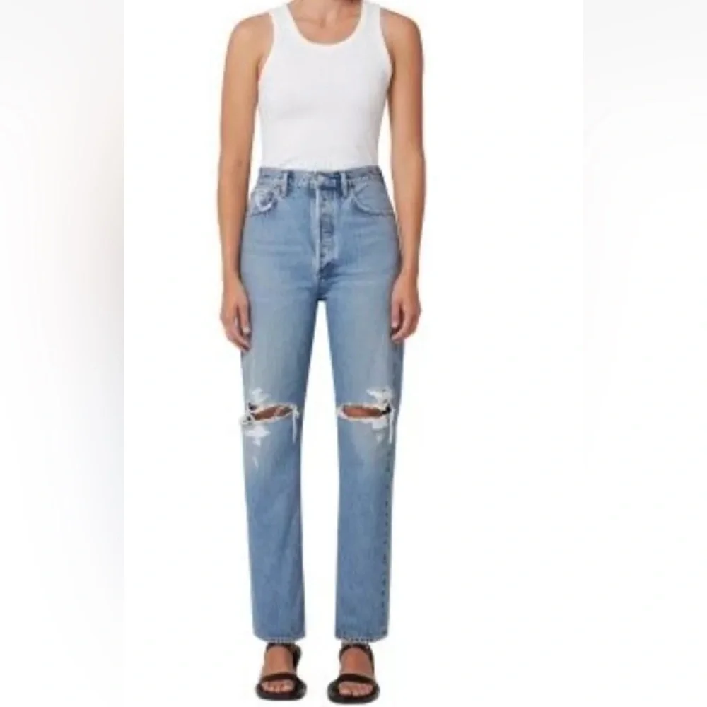 AGOLDE Pinch Waist 90s High Rise Straight Jean in Rule, Size 27 - Picture 1 of 10
